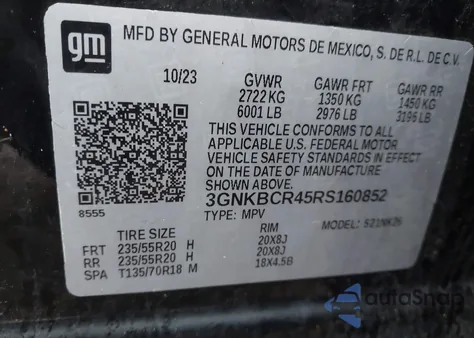 2024 Chevrolet Blazer Fwd 2Lt z USA, uszkodzony, nr VIN 3GNKBCR45RS160852